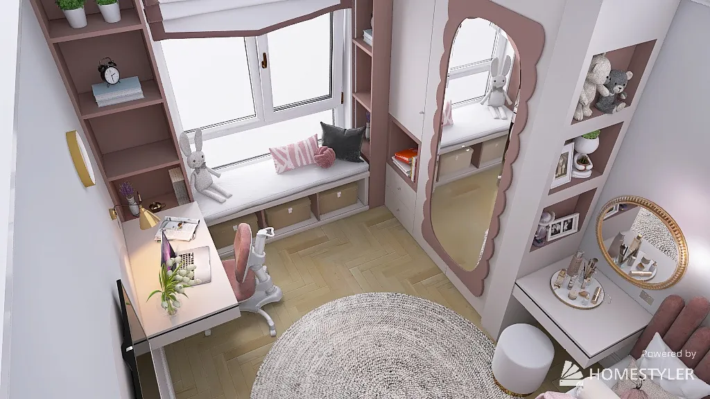 Детская комната для Полины план 2 3d design renderings