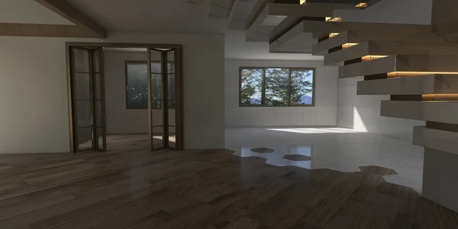 Open Concept Empty Room 3d design renderings