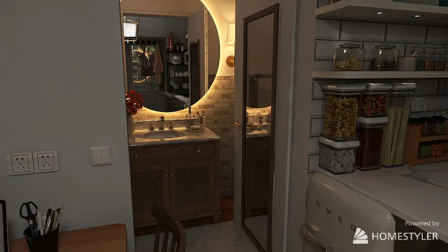 Bedroom and Kitchen 3d design renderings