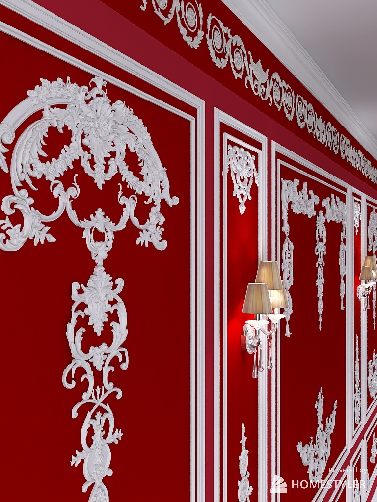 classic style red 3d design renderings