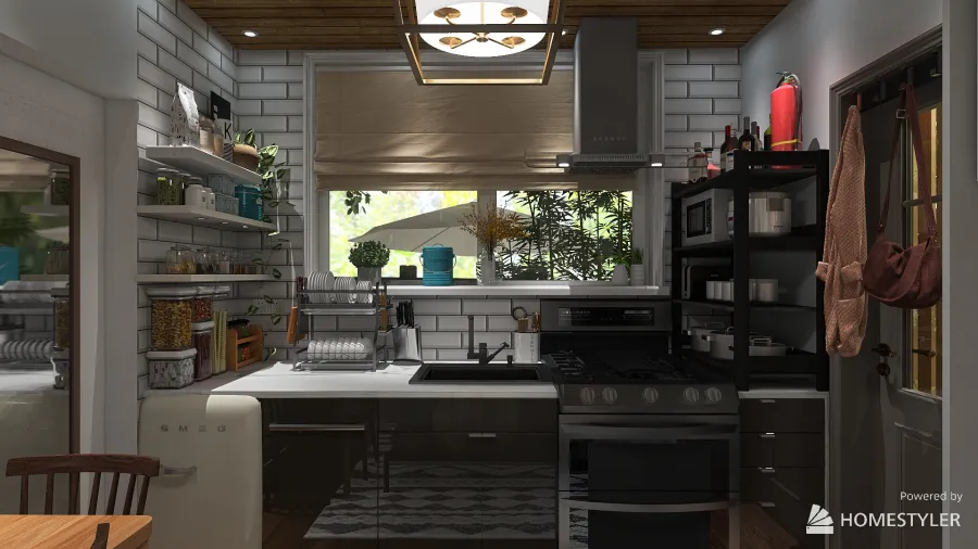 Bedroom and Kitchen 3d design renderings