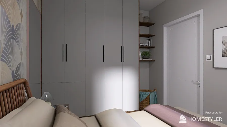 Fashionable studio apartment 3d design renderings