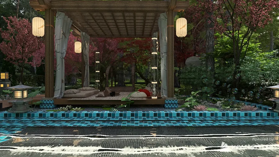 Cottage on ＂Japanese＂ motif 3 3d design renderings