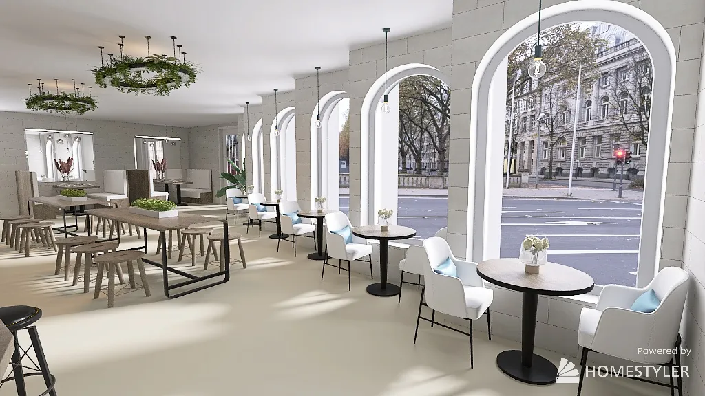 Hotel Cafe 3d design renderings