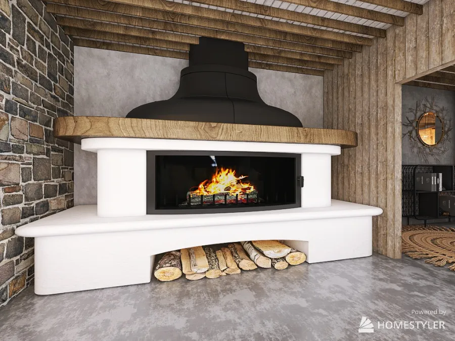 fire place 3d design renderings