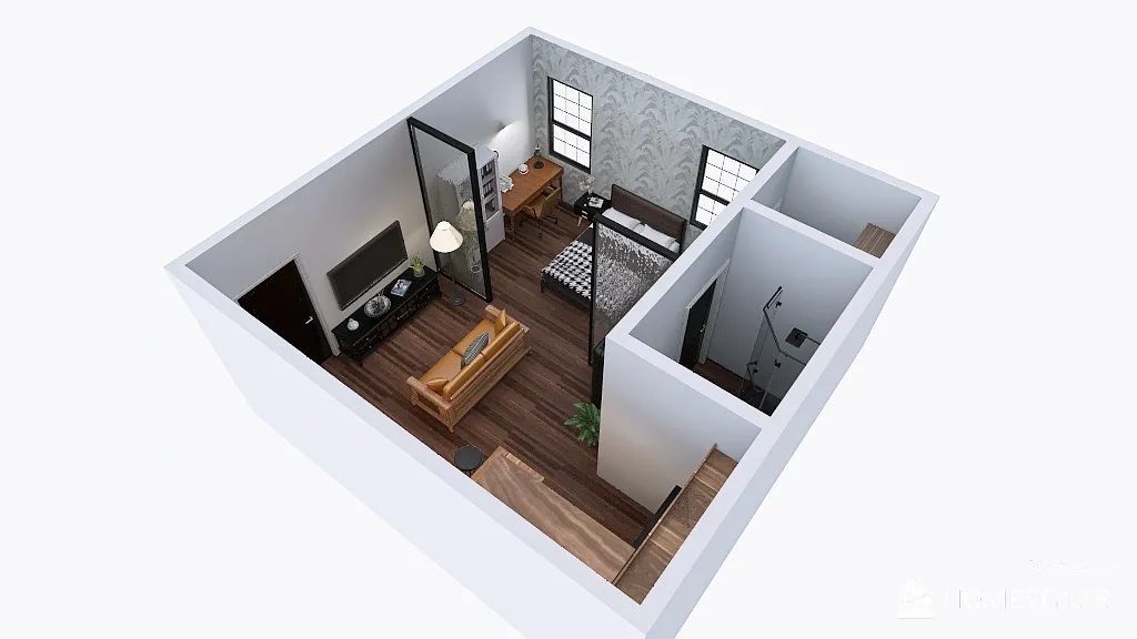 Dorm Room Project/Mini Apartment 3d design renderings
