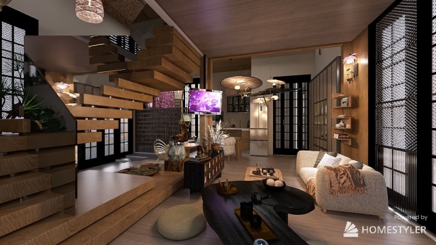 appartamento  con soppalco stile giapponese in new york