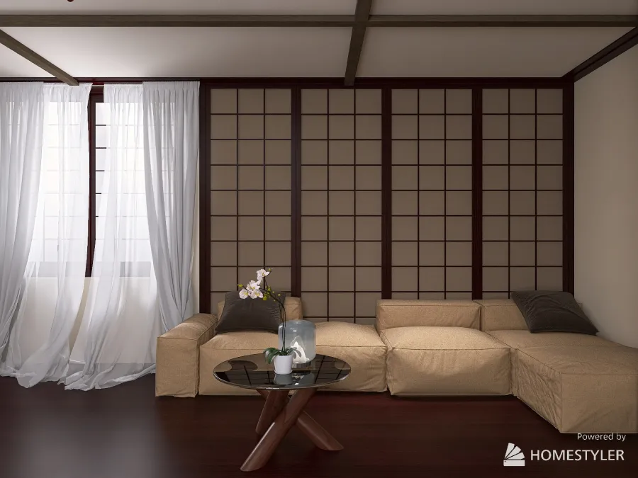 Japandi bedroom 3d design renderings