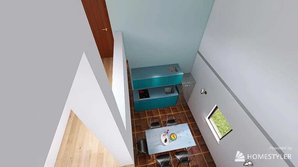 Copy of pequena casa - 1 piso - 1 quarto 3d design renderings