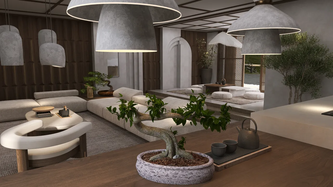 LivingDiningRoom 3d design renderings