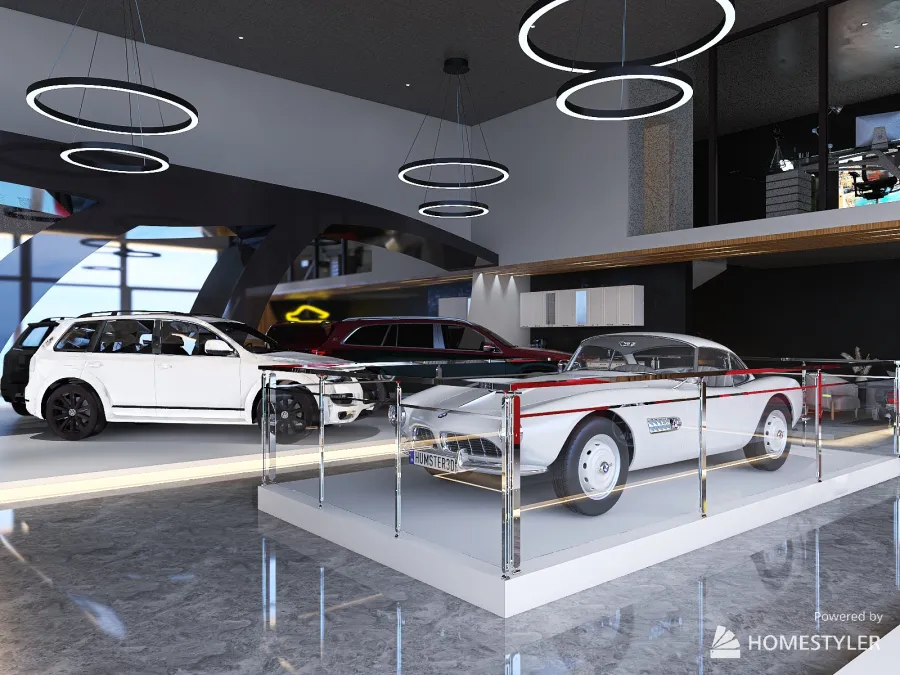 luxury car show room 3d design renderings