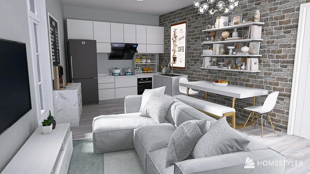 LivingDiningRoom 3d design renderings