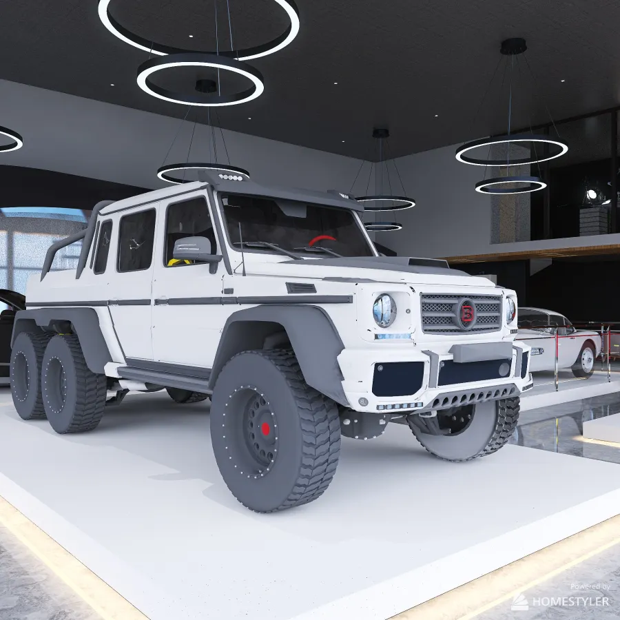 luxury car show room 3d design renderings