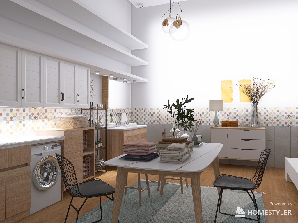 Toilet & Laundry 3d design renderings