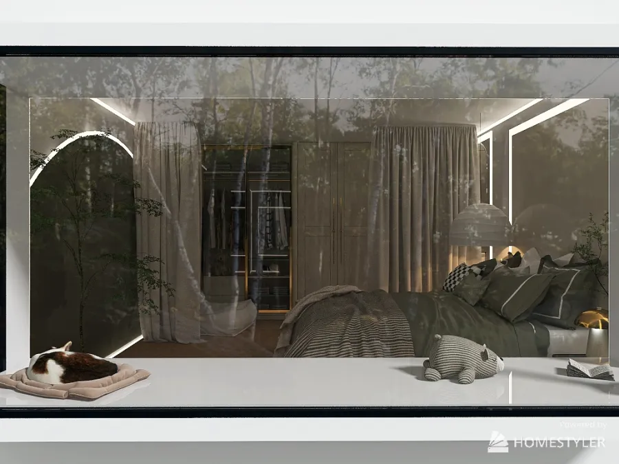 Bedroom and Wardrobe 3d design renderings