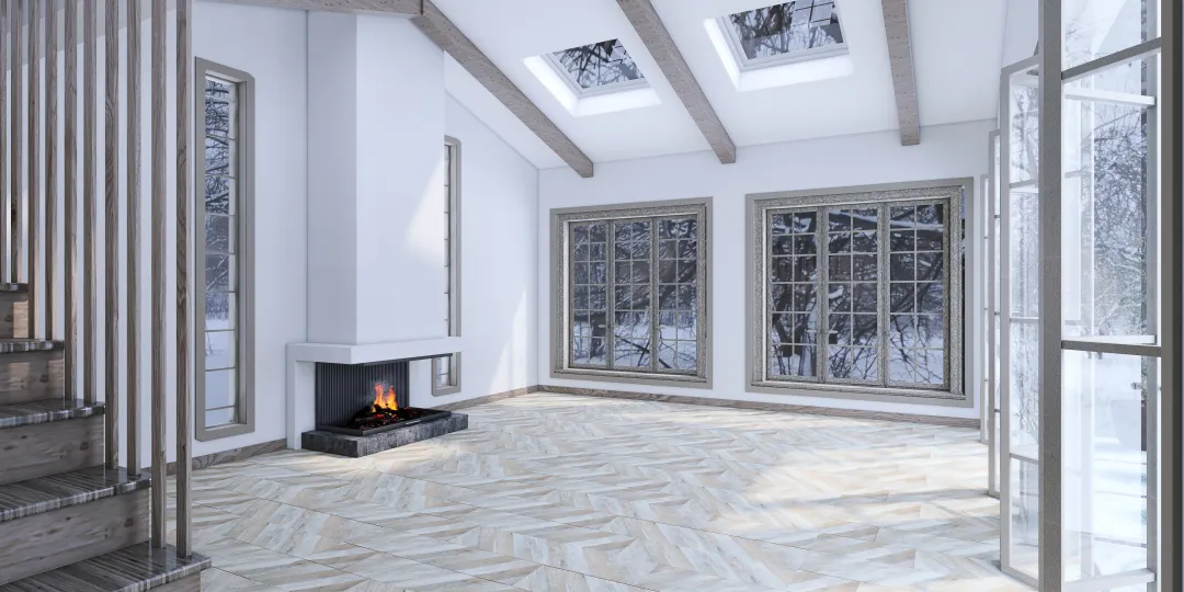 Fireplace Empty Room 3d design renderings