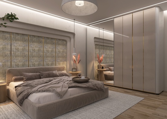 Wabi-Sabi Bedroom Design Rendering