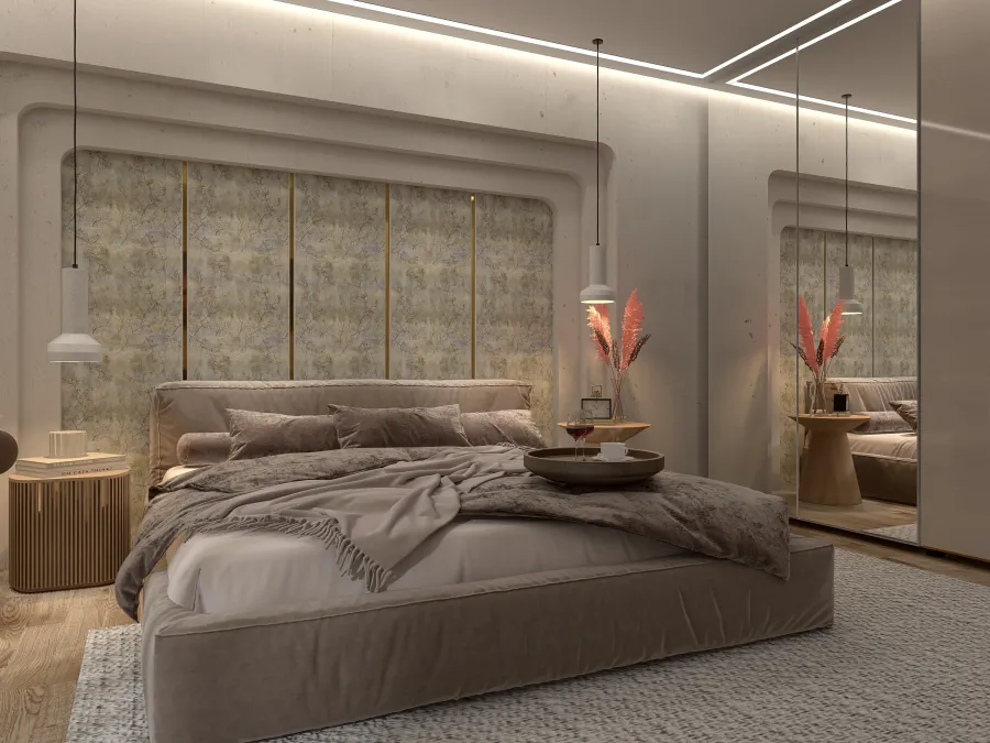 Wabi-Sabi Bedroom 3d design renderings