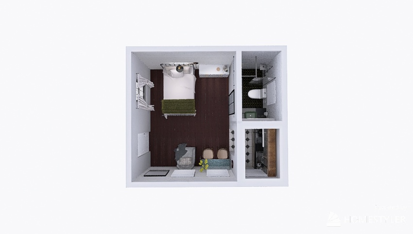 Guest Bedroom/Bungalow Floor Plan 3d design picture 17.33