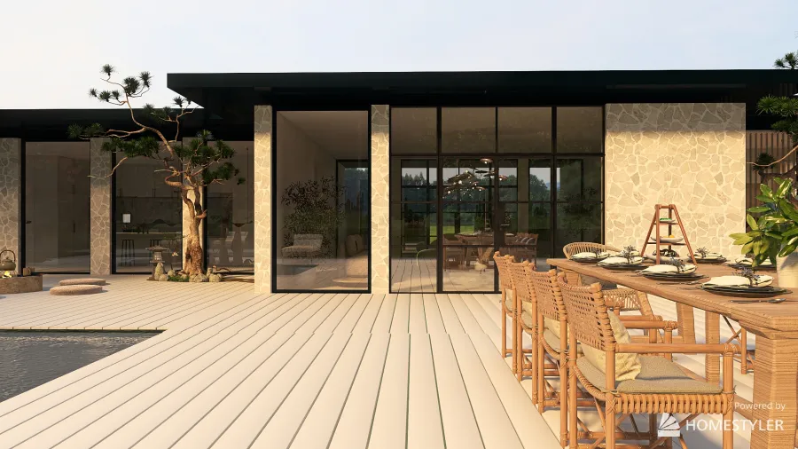JAPANDI HOUSE 3d design renderings