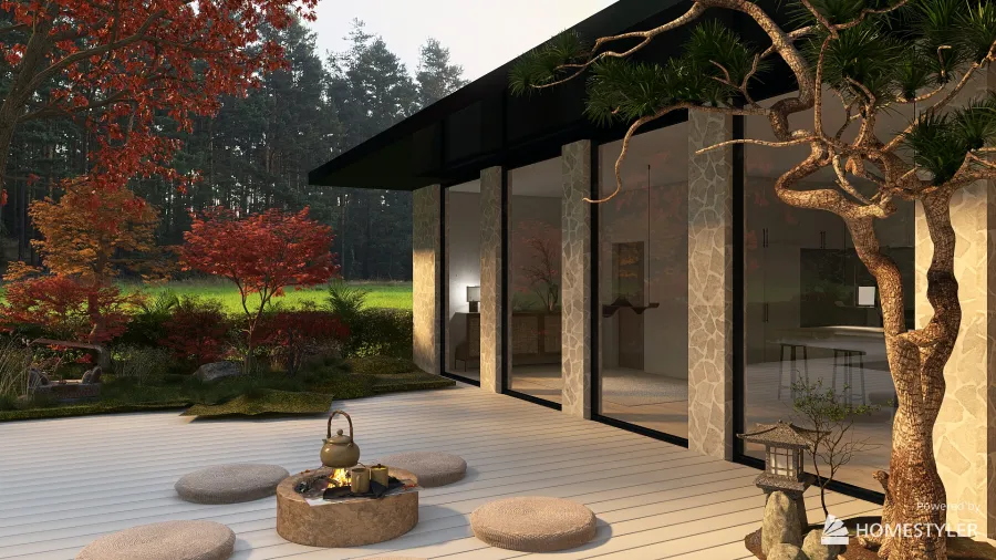 JAPANDI HOUSE 3d design renderings