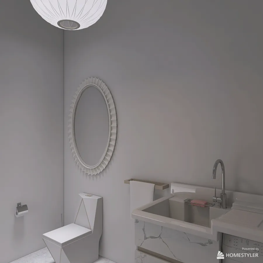 White & cream 3d design renderings