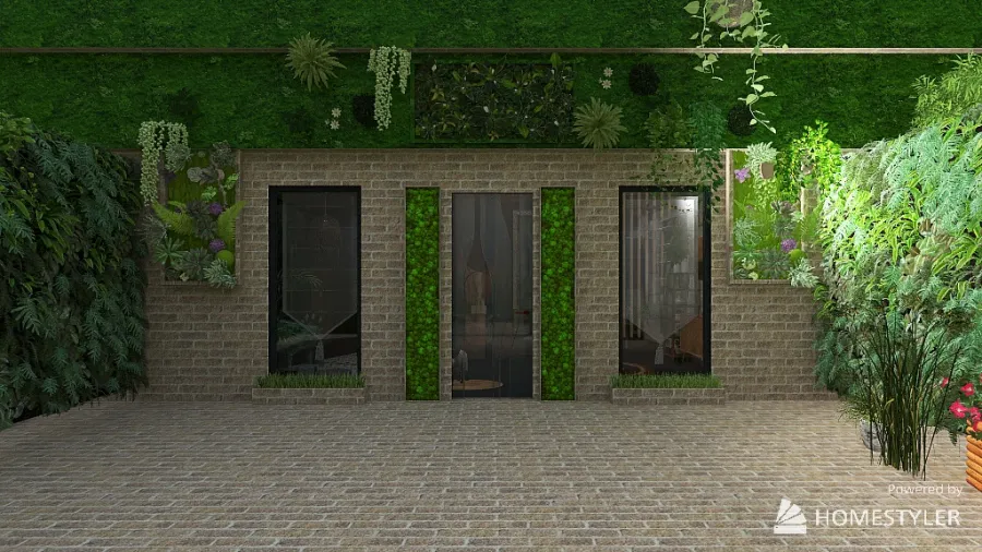зеленый фасад 3d design renderings