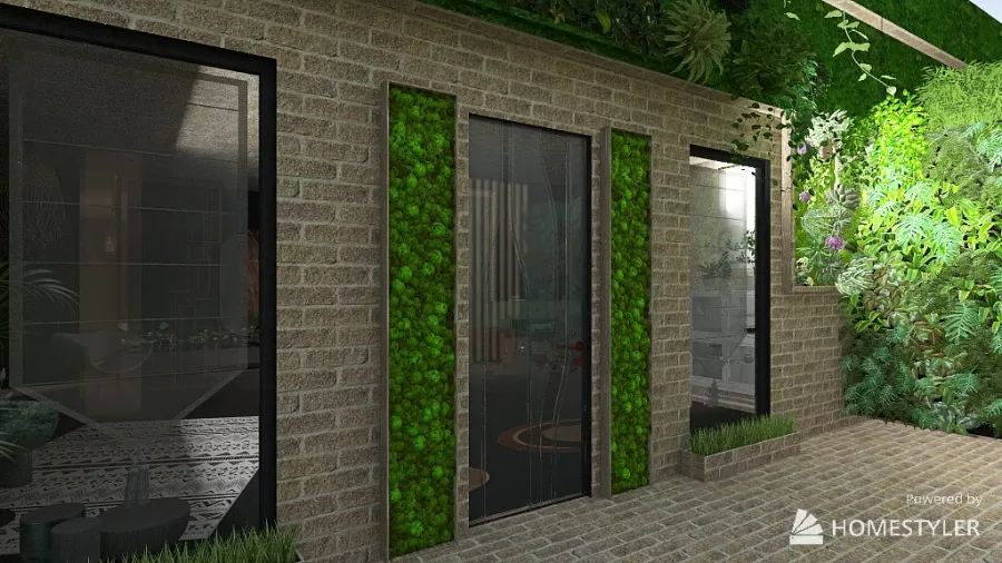 зеленый фасад 3d design renderings