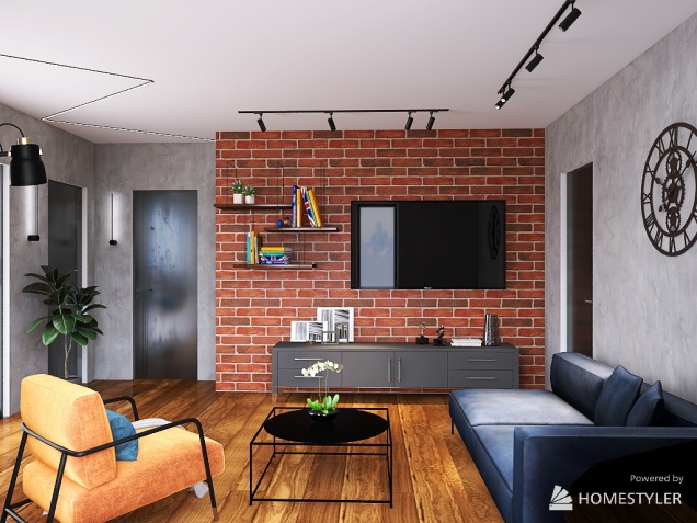 Industrial living room design