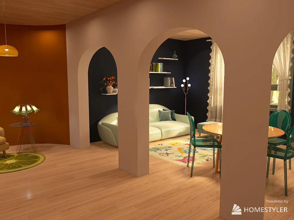 Colorblock mood house 3d design renderings