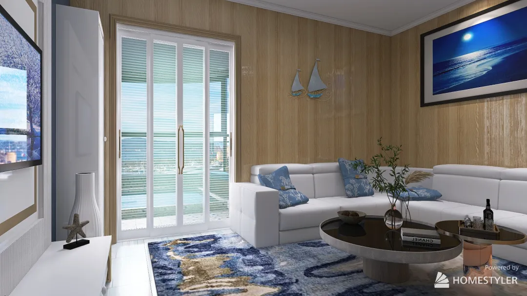 Ocean Coast Apartament 3d design renderings