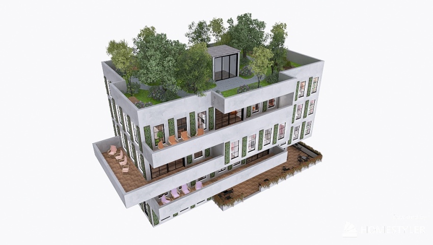 Vertical Flower Farm & Short Rental Apartments 3d design picture 1462.33