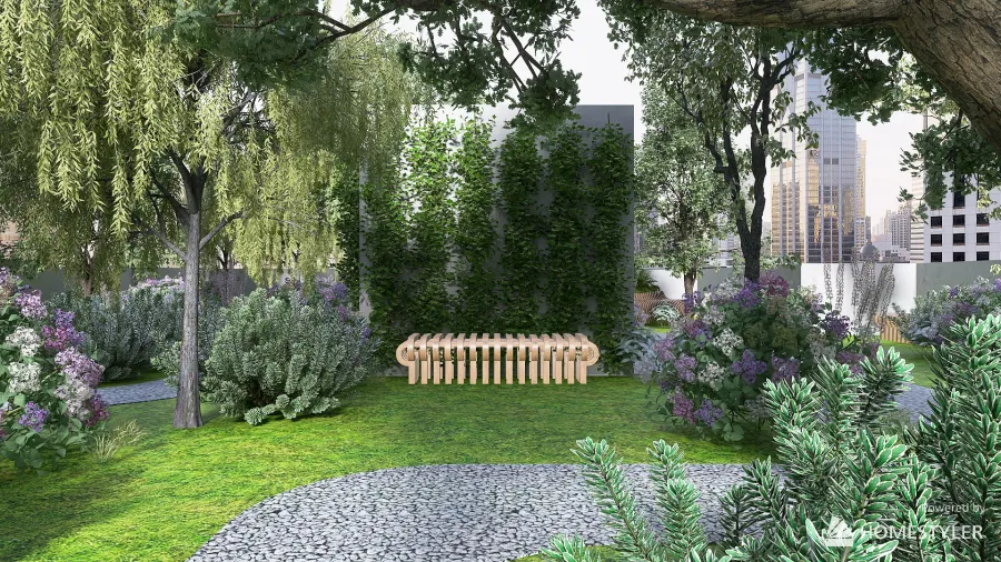 Roof Garden 3d design renderings