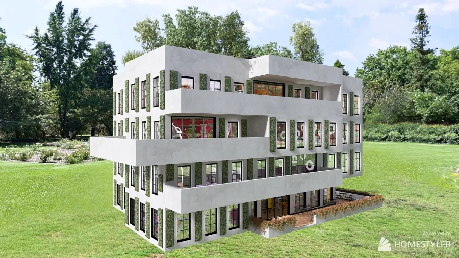 Vertical Flower Farm & Short Rental Apartments 3d design renderings