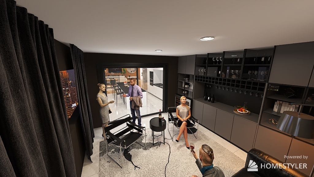 Wine Room 3d design renderings