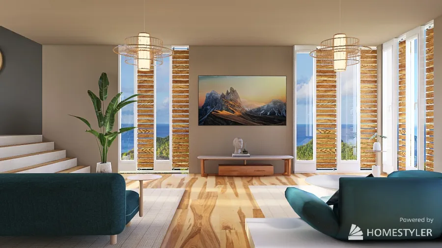 Copy of Coastal Livingroom 3d design renderings