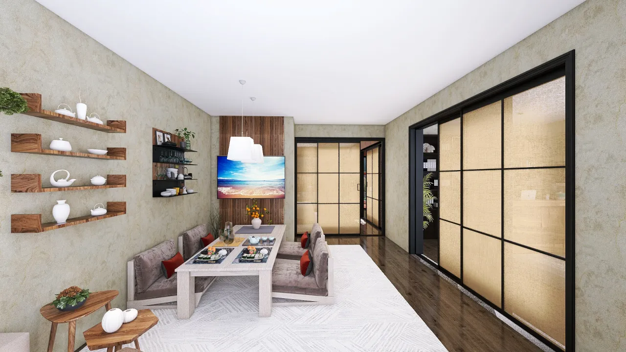 LivingDiningRoom 3d design renderings