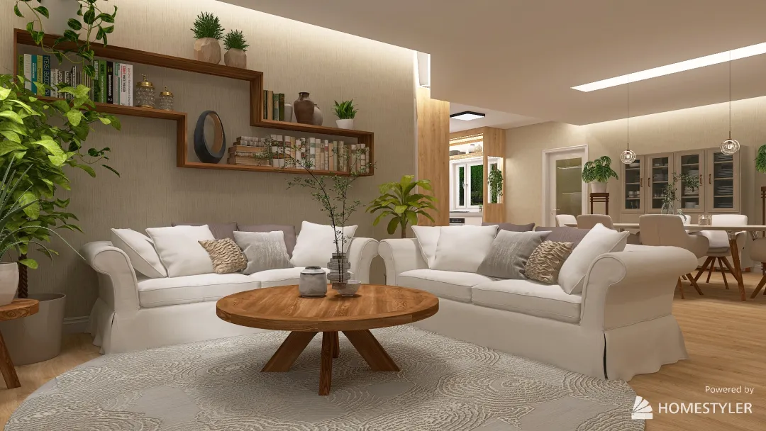Japandi house 3d design renderings