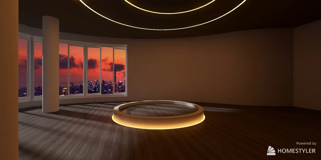 Circle room with pool 3d design renderings