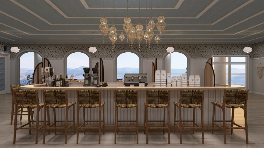 Bar & Cafe 3d design renderings