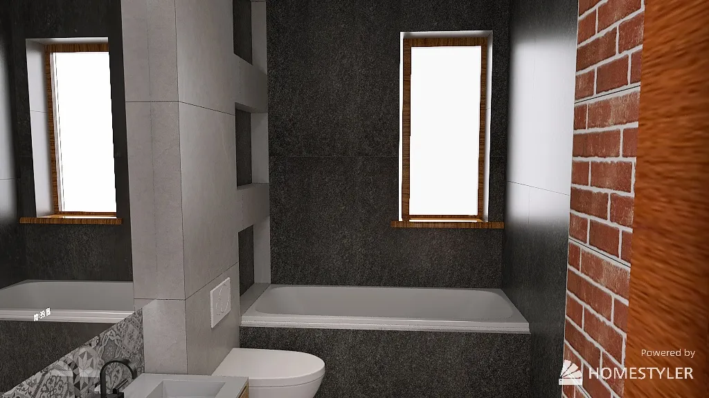 Łazienka dolna cegiełka 3d design renderings