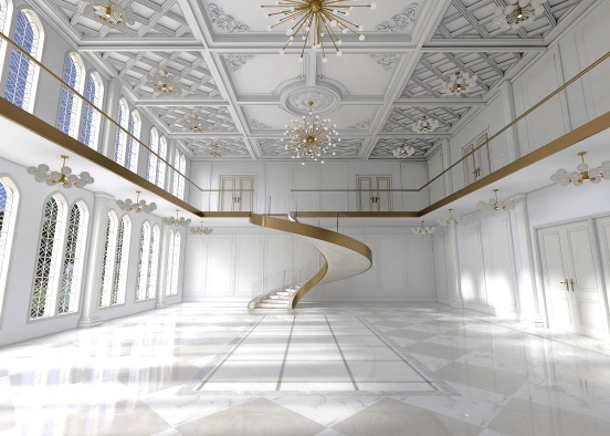 white palace hall Design Rendering