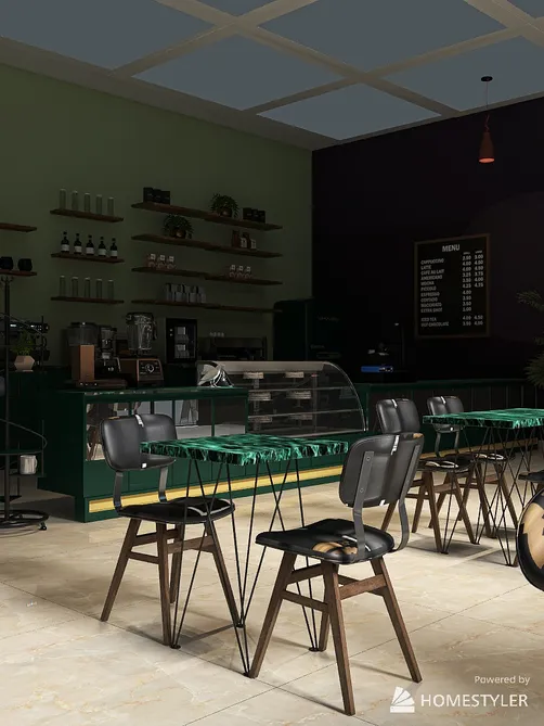 Cafe in green colors