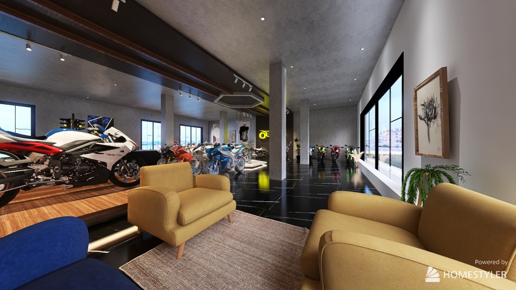bike showroom 3d design renderings