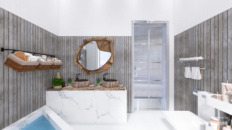 Bed's Bathroom 3d design renderings