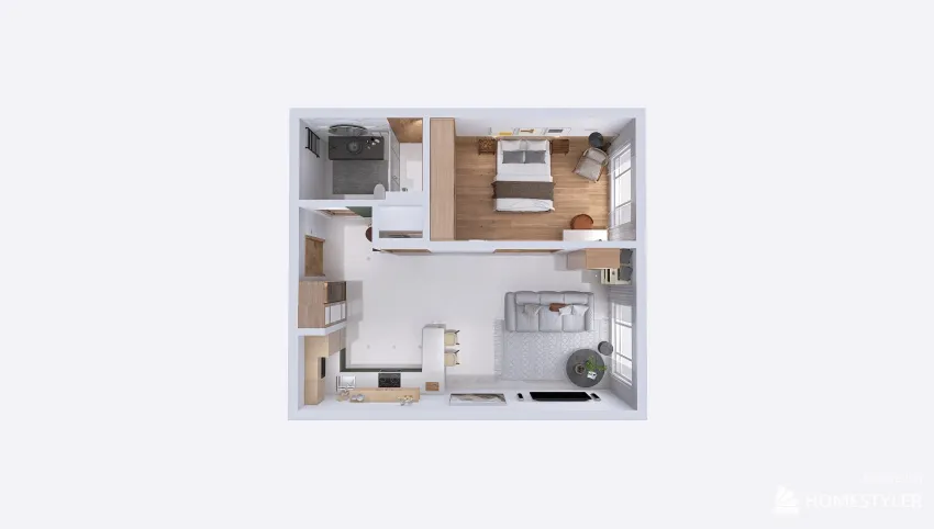 Apartment with Japandi Details 3d design picture 55.46