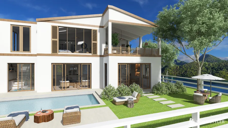 coastal home 3d design renderings