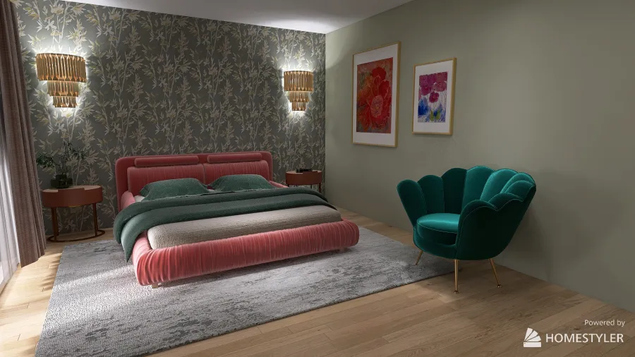 Glamour bedroom 3d design renderings