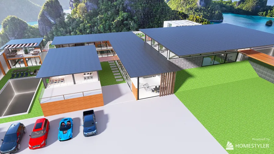 mansion de playa 3d design renderings