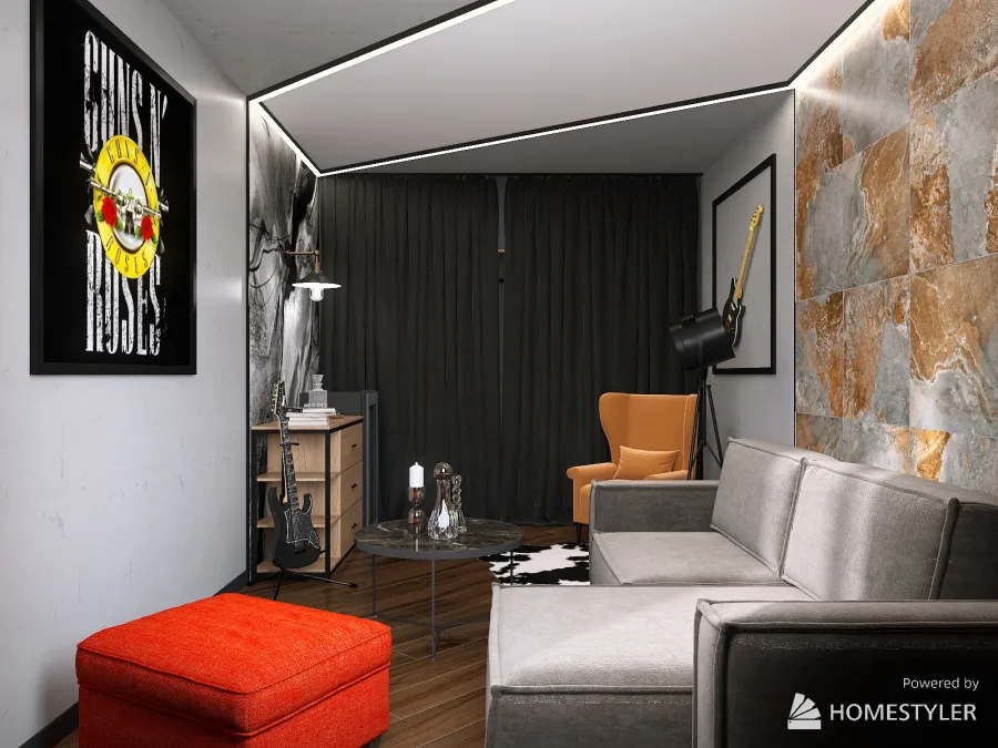 Квартира холостяка 3d design renderings